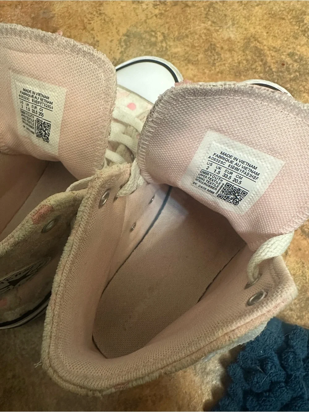 Converse Pink Floral Lift High Tops Sz 2Y